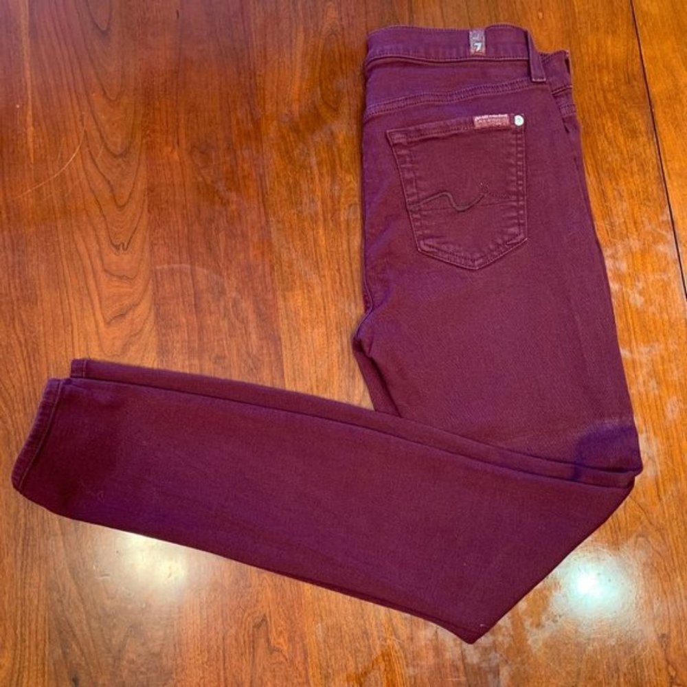 7 For All Mankind Burgundy Jeans 26